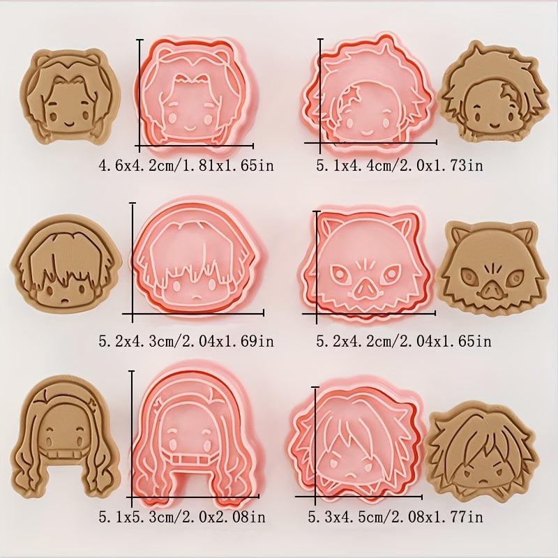 6-Pack Anime Character Cookie Cutters - Easy to Use and Clean - Ideal for Fun Baking and Decorating - Perfect for Parties and Home Baking Enthusiasts - Rexpect Nerd