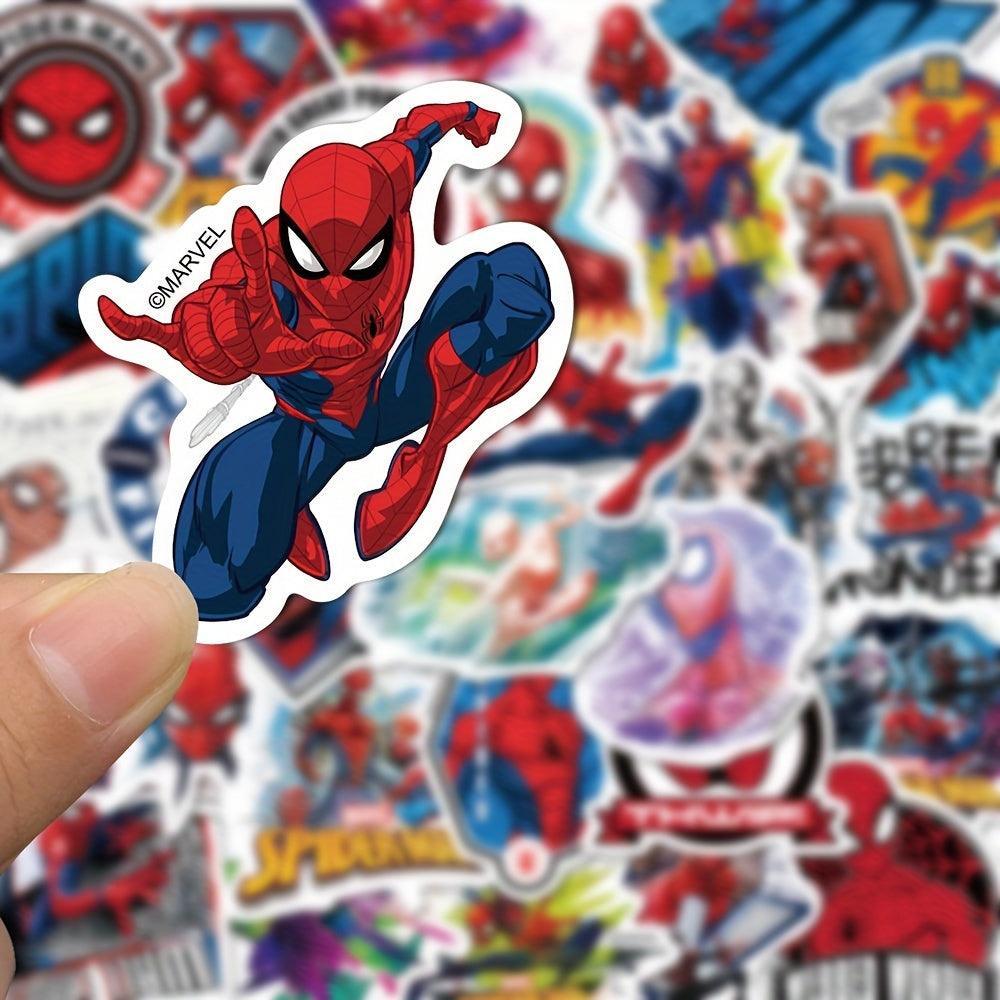 50pcs Vibrant Spider-Man Cartoon Graffiti Stickers - Fun & Durable Decor for Journals, Phones & Cups - Water-resistant, High-Quality Decals for a Creative, Artistic Touch - Rexpect Nerd