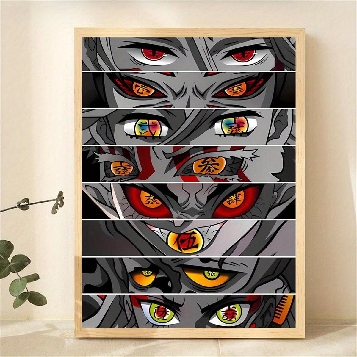 Bring the vibrant world of anime into your home with this stunning unframed anime art canvas poster featuring a captivating eyes design.
