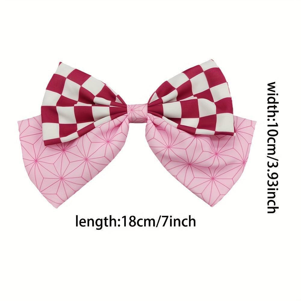 Charming Anime Print Hair Accessories Set - Fashionable Bowknot Clips & Hair Rings - Chic Simple Style for Women - Ideal Anime-Themed Gift - Rexpect Nerd