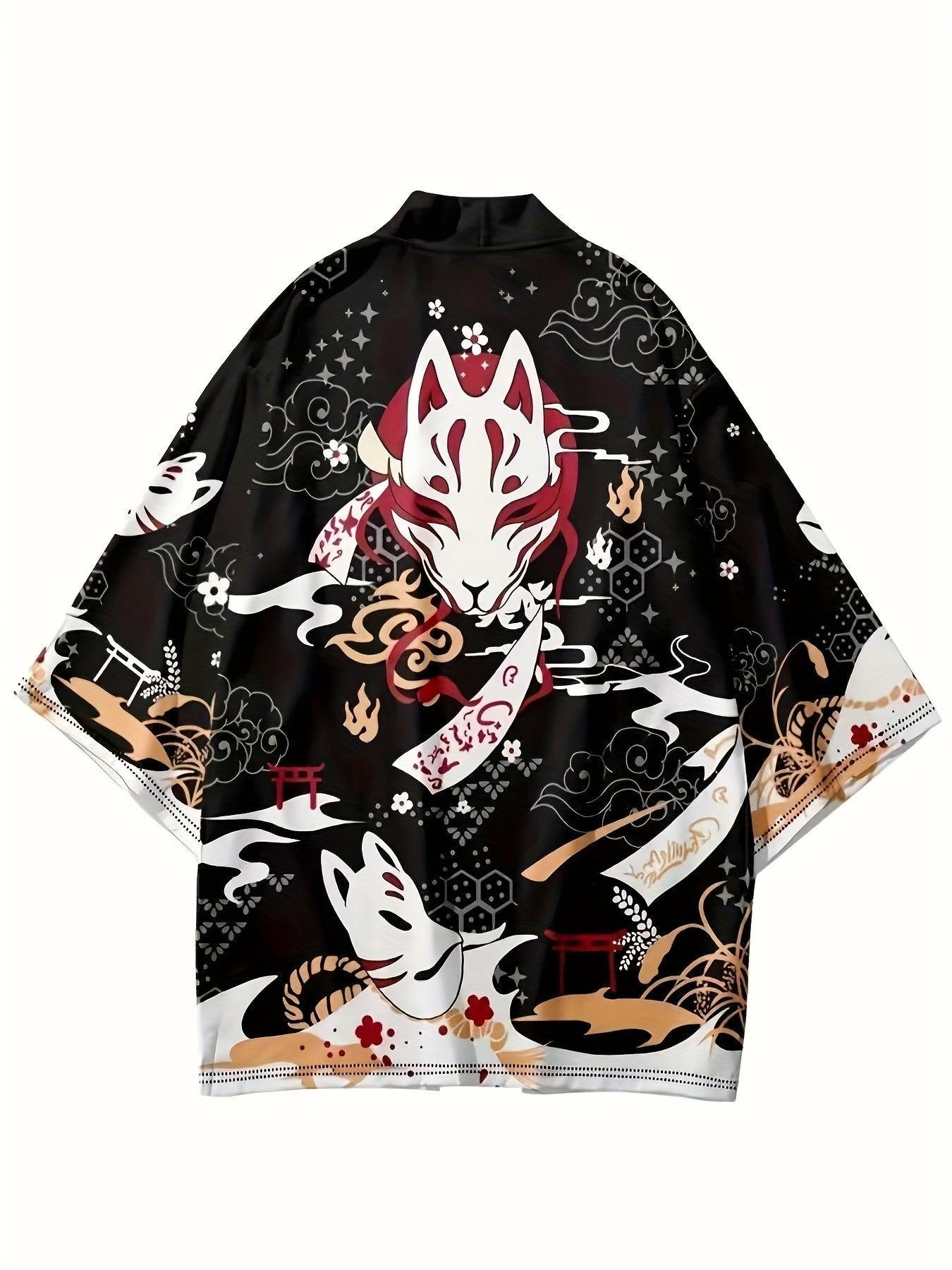 Men's Anime Kimono Cardigan - Japanese Style Lightweight Casual Wear for Spring & Summer