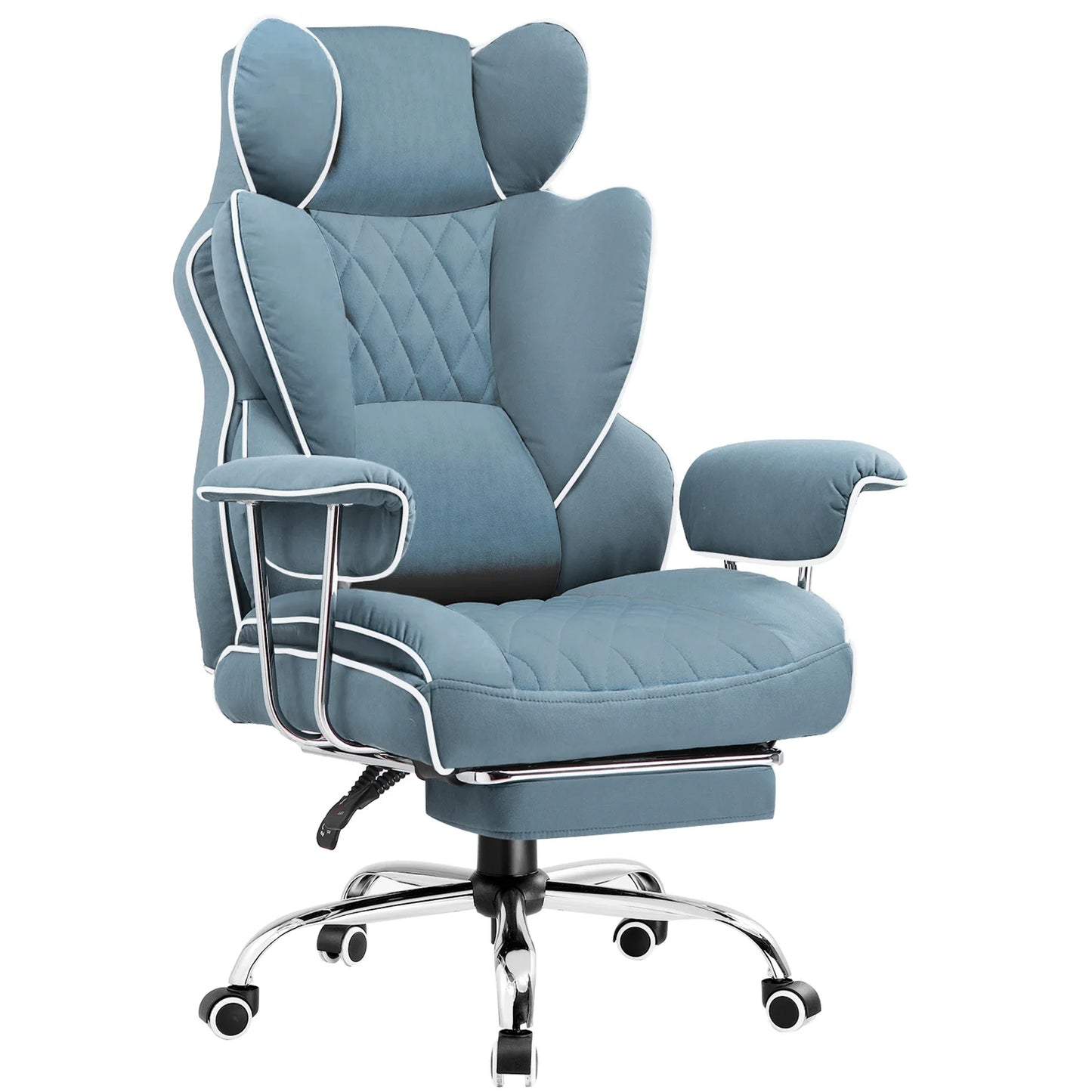 Big and Tall Gaming Chair with Pocket Spring Lumbar Support, Ergonomic Office Chair with Footrest