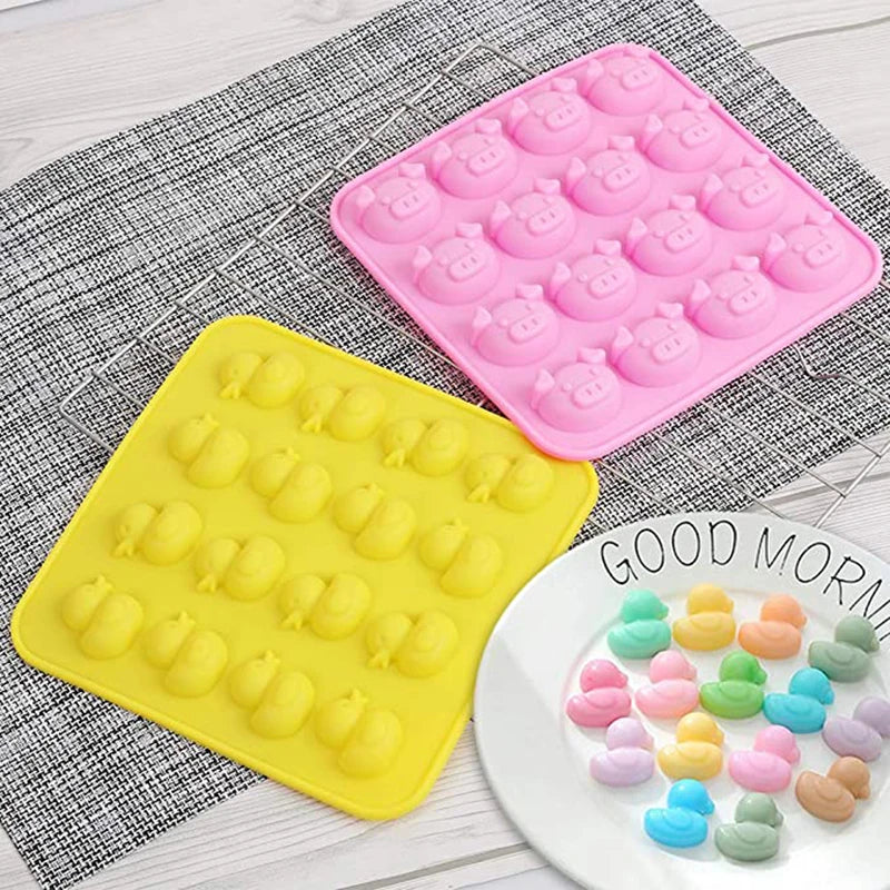Cartoon Silicone Molds for Baking | Animal Chocolate & Soap Moulds – Stitch, Bear, Duck