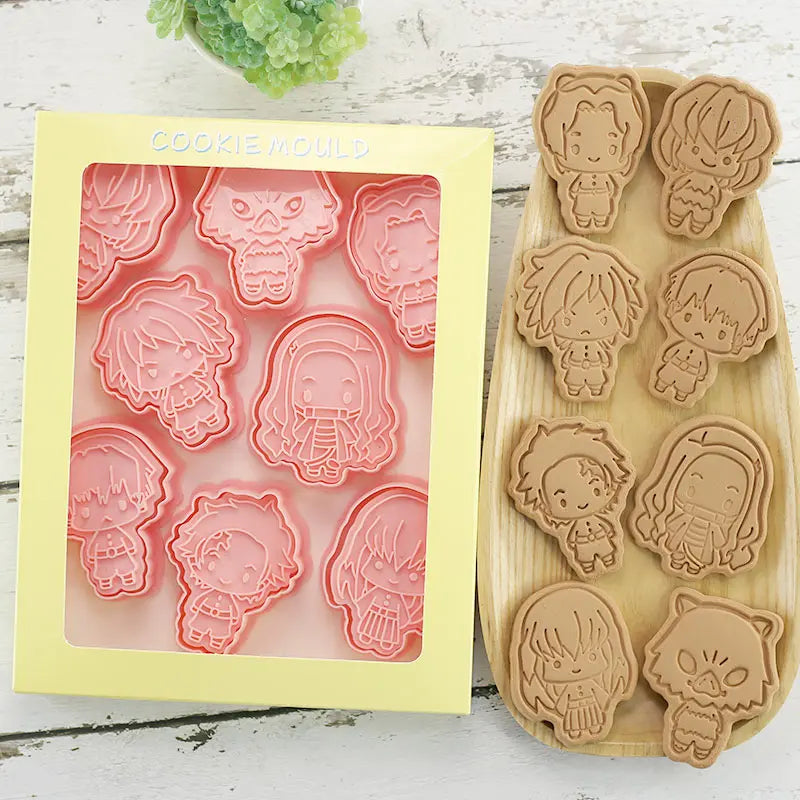 Demon Slayer Cookie Cutter Set | 8pcs Anime Baking Moulds Nezuko & Tanjiro