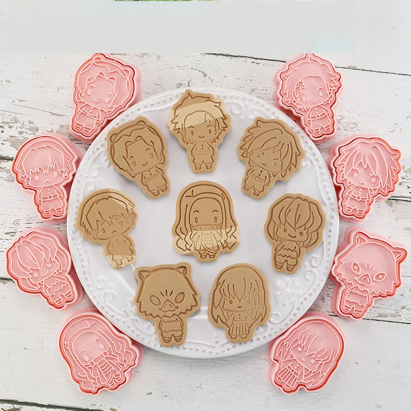 Demon Slayer Cookie Cutter Set | 8pcs Anime Baking Moulds Nezuko & Tanjiro