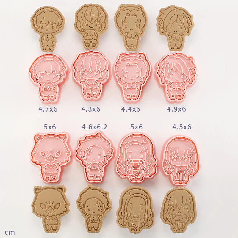 Demon Slayer Cookie Cutter Set | 8pcs Anime Baking Moulds Nezuko & Tanjiro