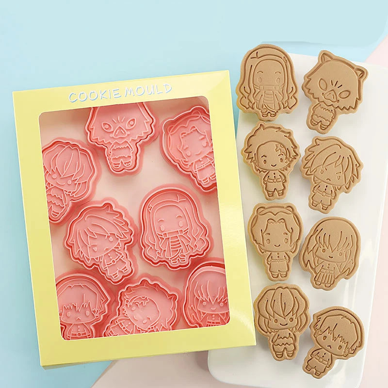 Demon Slayer Cookie Cutter Set | 8pcs Anime Baking Moulds Nezuko & Tanjiro