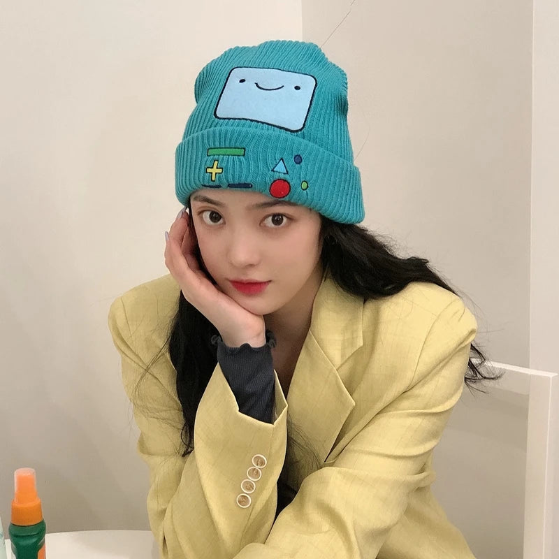 Fashionable Winter Beanie – Thick, Warm, Multicolor Knitted Hat for Women