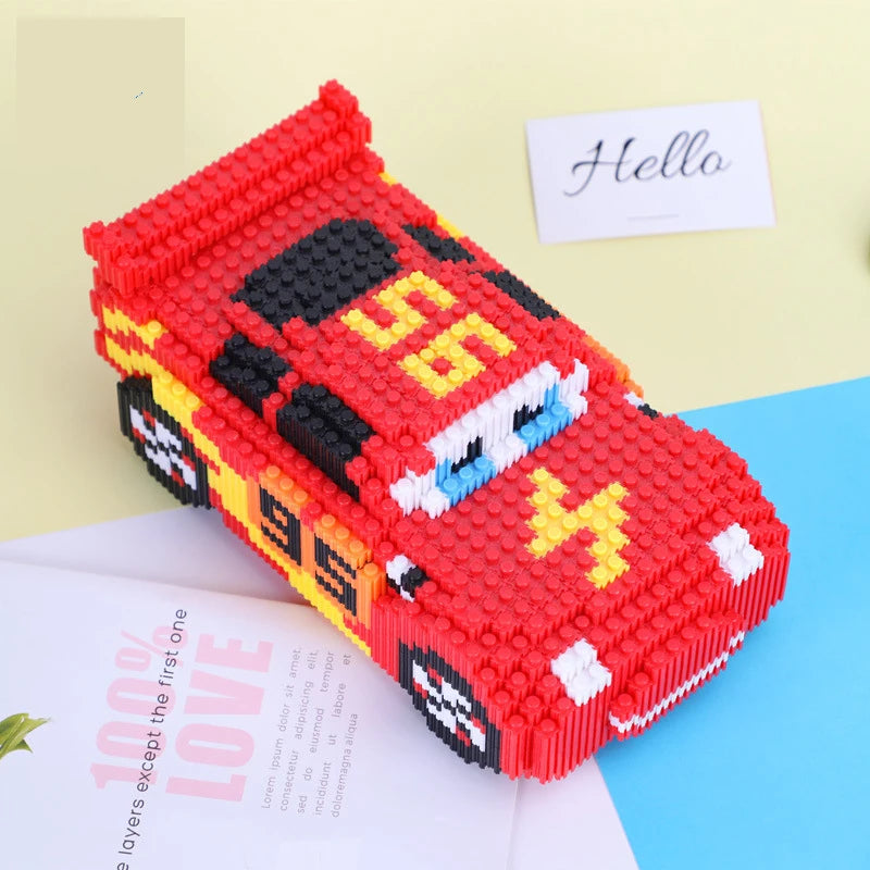 Aoger Disney Cartoon Pixar Cars 3 Diamond Building Blocks Lightning Mcqueen Cute Diy Model Connection Mini Bricks Car Blocks Toy