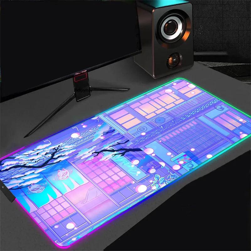 Unleash the Magic of the Moonlit Anime World with this RGB LED Mousepad! - Rexpect Nerd