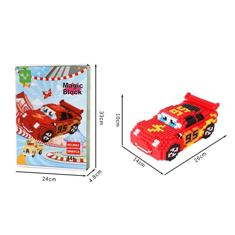 Aoger Disney Cartoon Pixar Cars 3 Diamond Building Blocks Lightning Mcqueen Cute Diy Model Connection Mini Bricks Car Blocks Toy