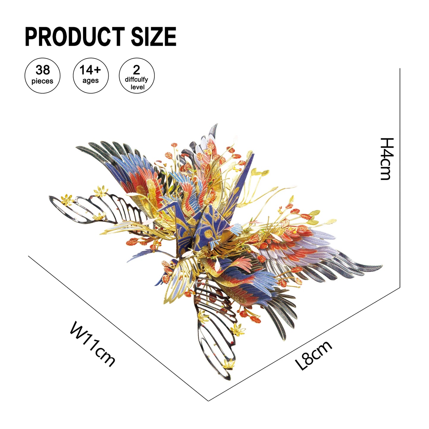 Piececool 3D Metal Puzzle-One Thousand Origami Cranes for Guard Amulet Model Building Kits DIY Jigsaw Toy For Adults