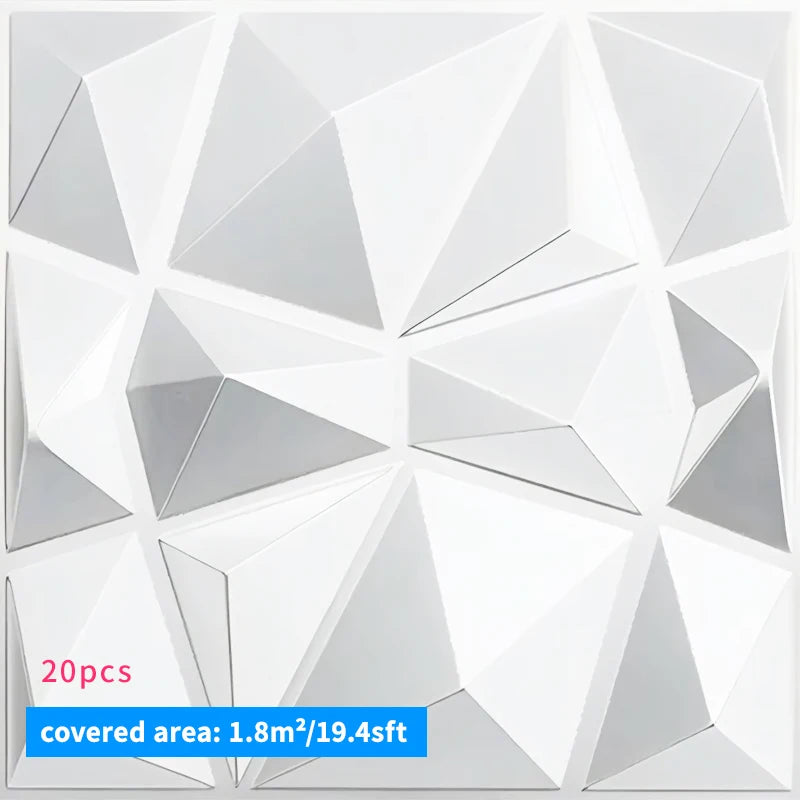 20PCS 3D Wall Panels 30x30cm Indoor Wall Decoration for Living Room Bedroom Hotel Office Mural Tile-Panel-Mold 3D Wall Sticker