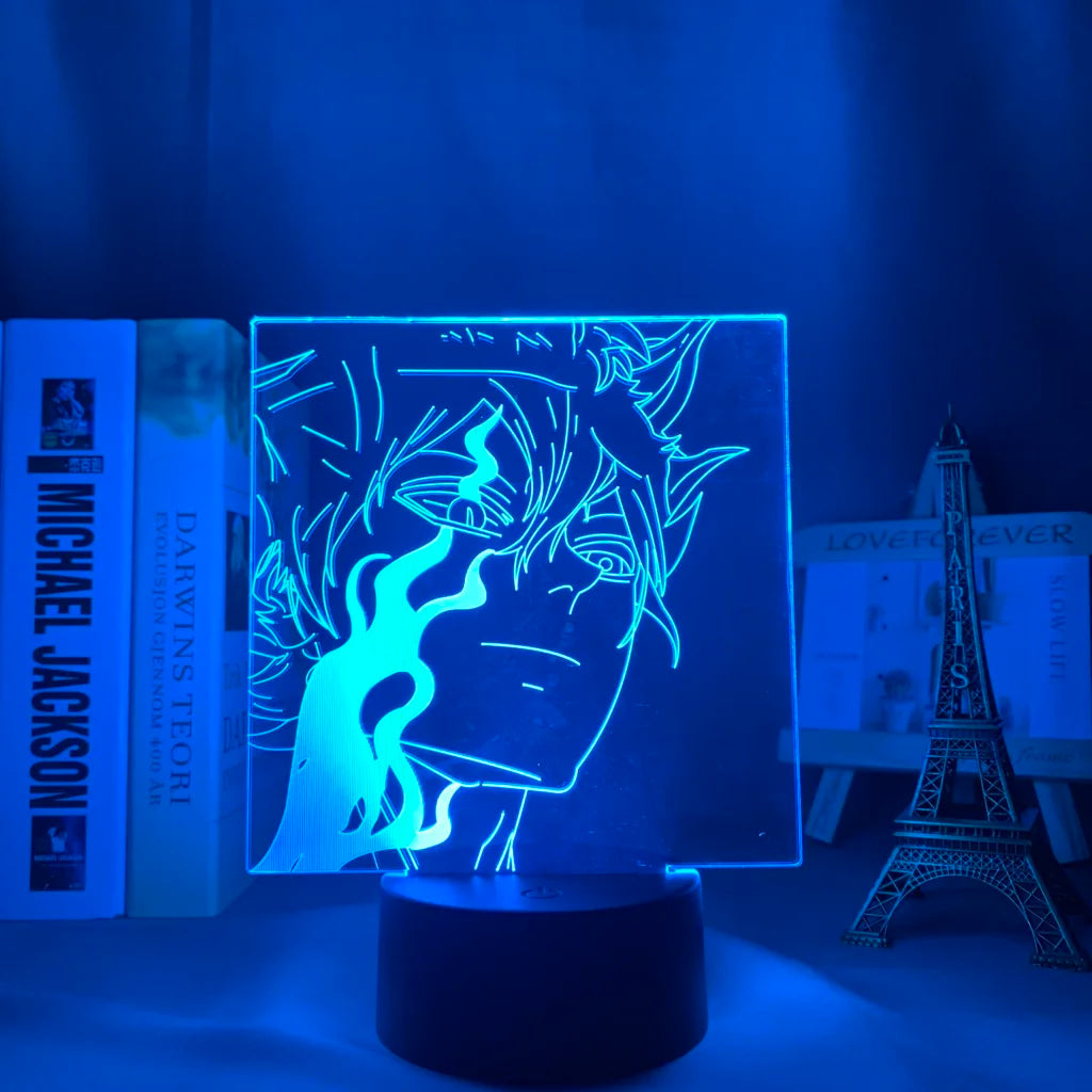 Black Clover 3D LED Night Light | Asta Anime Lamp for Room Decor