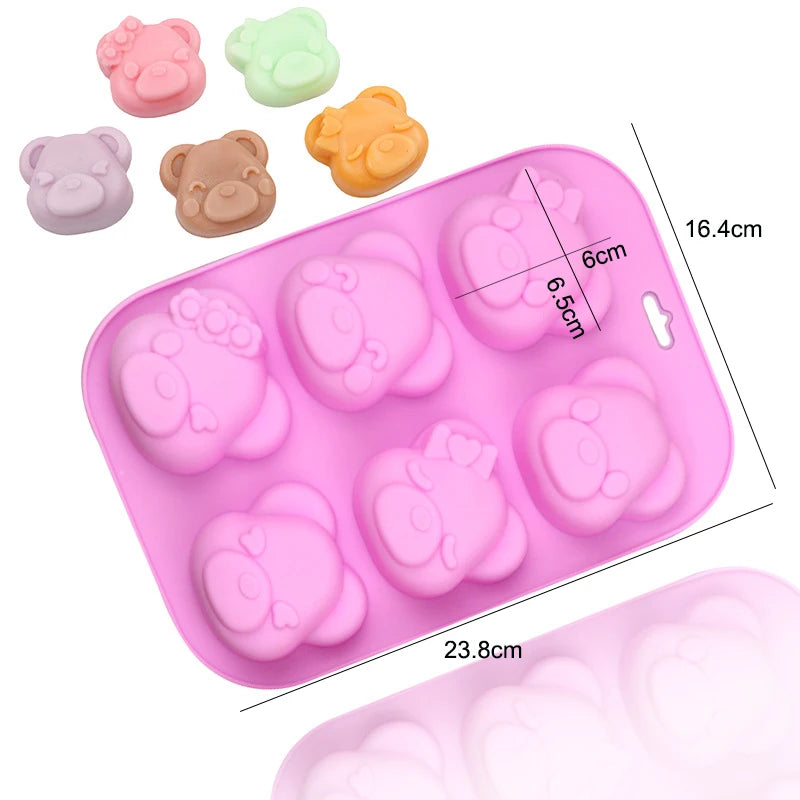 Cartoon Silicone Molds for Baking | Animal Chocolate & Soap Moulds – Stitch, Bear, Duck