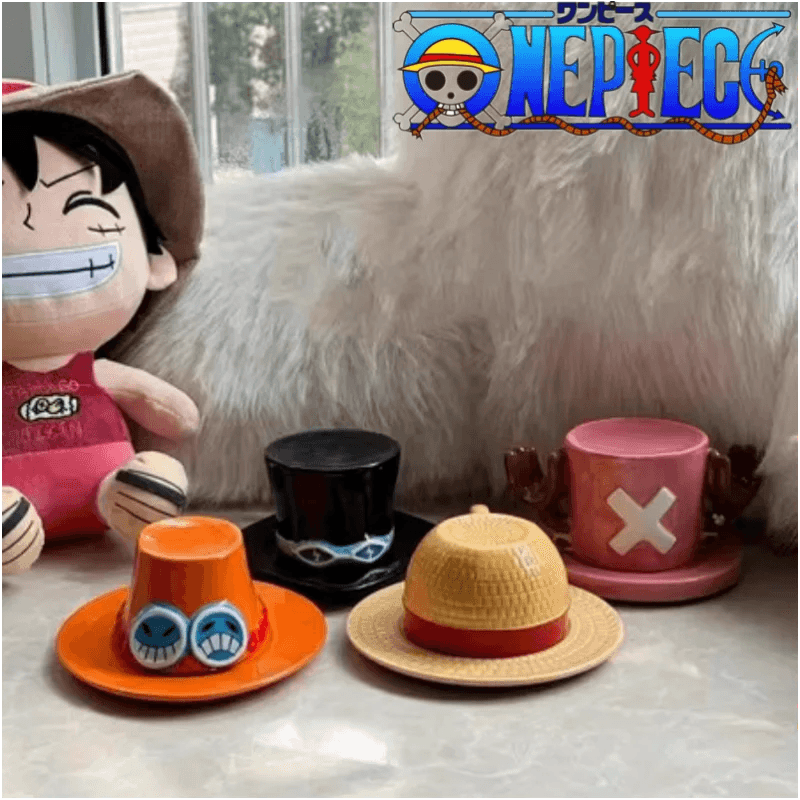 One Piece Luffy Straw Hat Ramen Bowl & Water Cup - Ceramic Anime Tableware for Fans