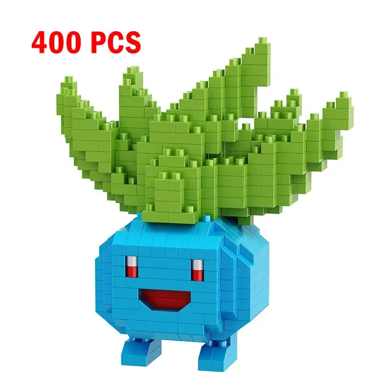 66pcs Pokemon Small Building Nanoblock Cartoon Pikachu Animal Model Education Game Graphics Pokemon Toys For Kids Birthday
