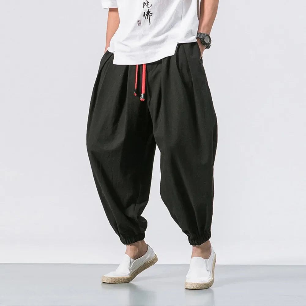 Toji Fushiguro | Men’s Loose Harem Pants | Cotton Linen Oversized Jogger Sweatpants