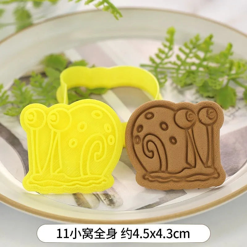 SpongeBob Cookie Cutter Set | 3D Cartoon Biscuit Moulds for Kids & Parties