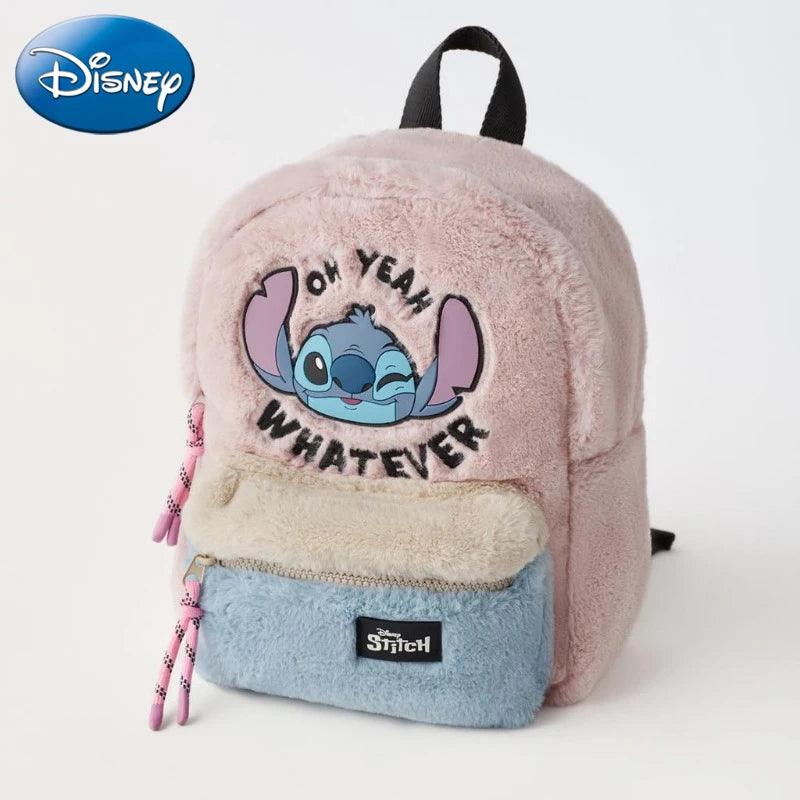 Disney Stitch Plush School Bag - Cute Cartoon Backpack for Kids