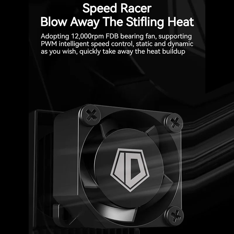 ID-COOLING M.2 NVMe Radiator 12000RPM PWM Adjustable Speed 2280 Solid State Hard Disk Heat Sink Fan for M.2 NVME SATA PCIE SSD