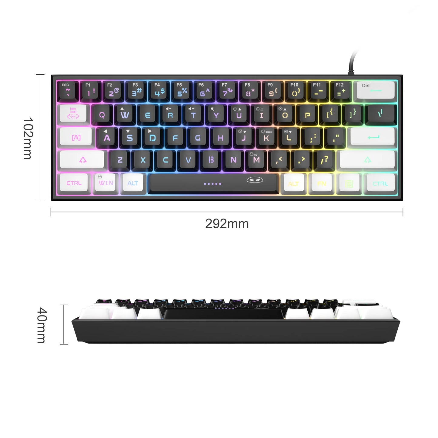MageGee TS91 Compact RGB Wired Keyboard