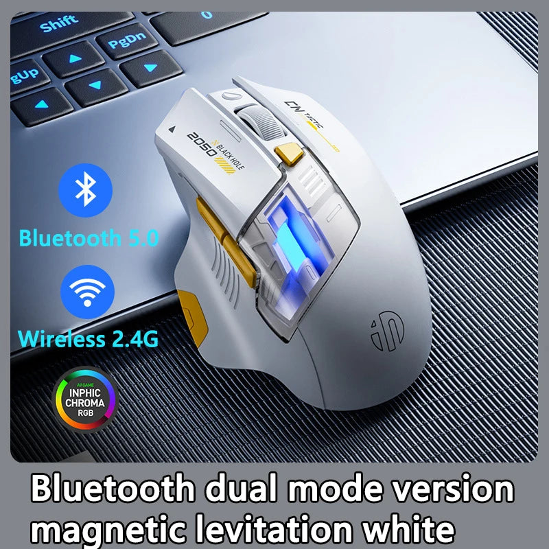 Inphic A9 Explorer Wireless Gaming Mouse 500mA Battery Level Display Ergonomics Bluetooth Office Mouse For PC Laptop