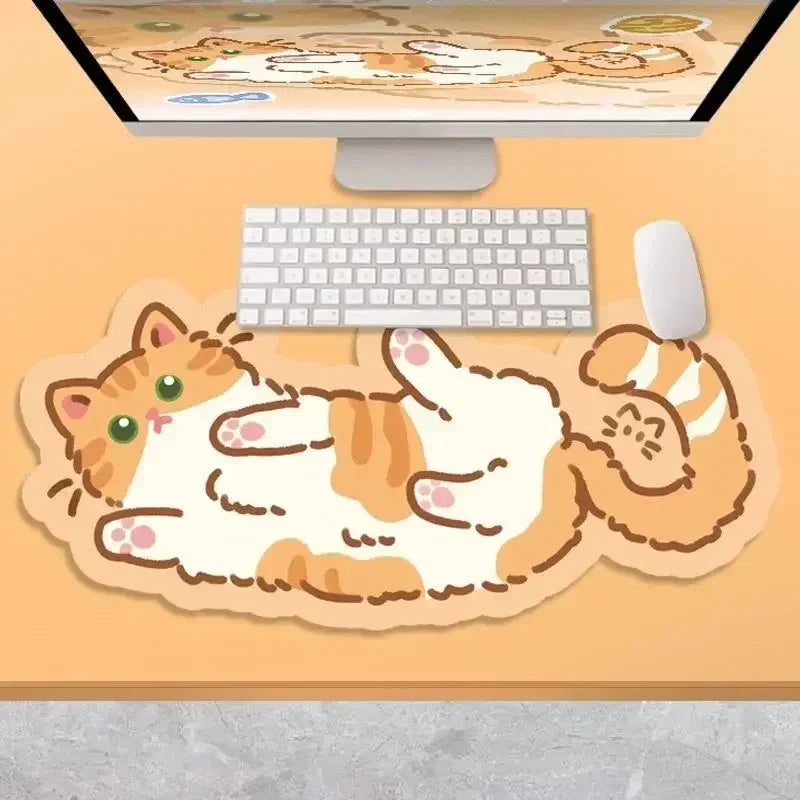XXL Large Cute Furry Mouse Pad Kawaii Kitty Cats Mouse Mat 70x30cm Gamer Desk Carpet Anime Mousepad Gaming Accessories Play Mats