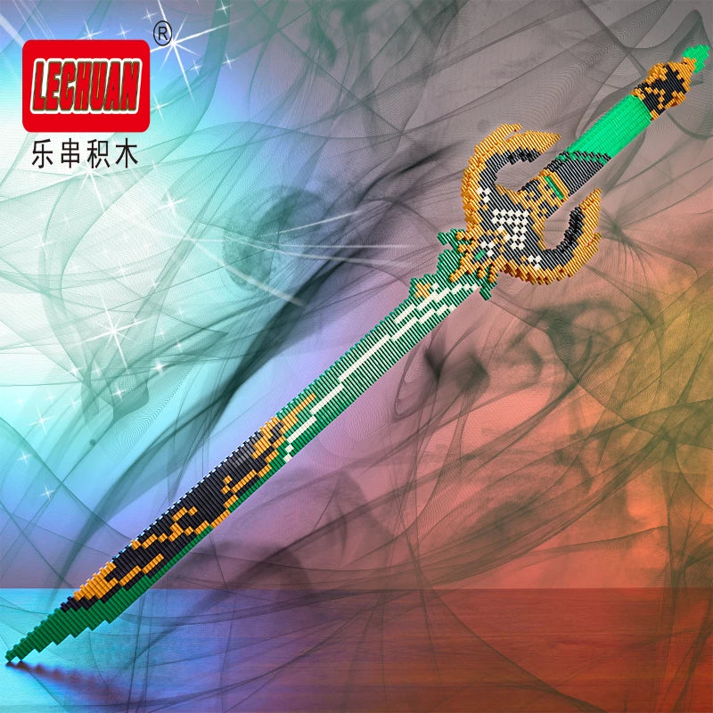 Lechuan Connections Building Blocks Samurai Simulation Sword Micro brick Ninja Knife Weapon Assembly Model Toy Gift for Children