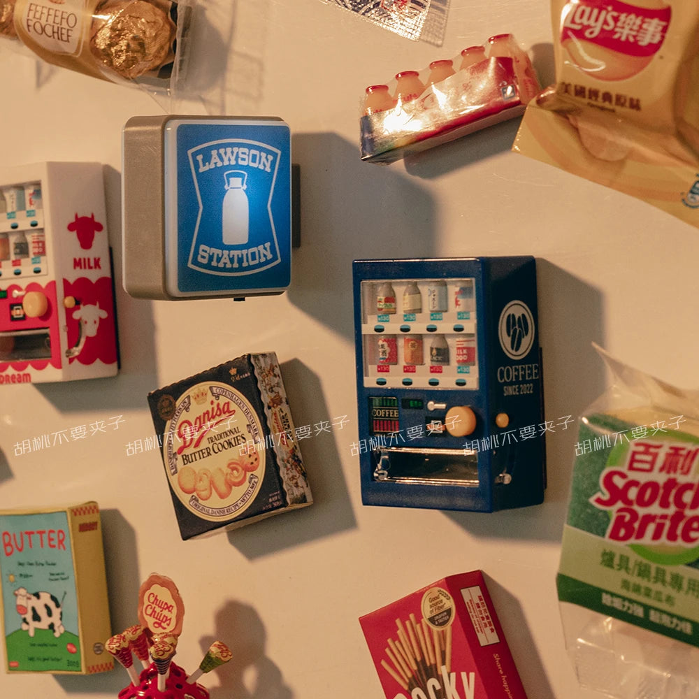 New Home Accessories Japan 711 Family Lawson Light Sign Fridge Magnets Creative Miniature DIY Magnetic Decorations