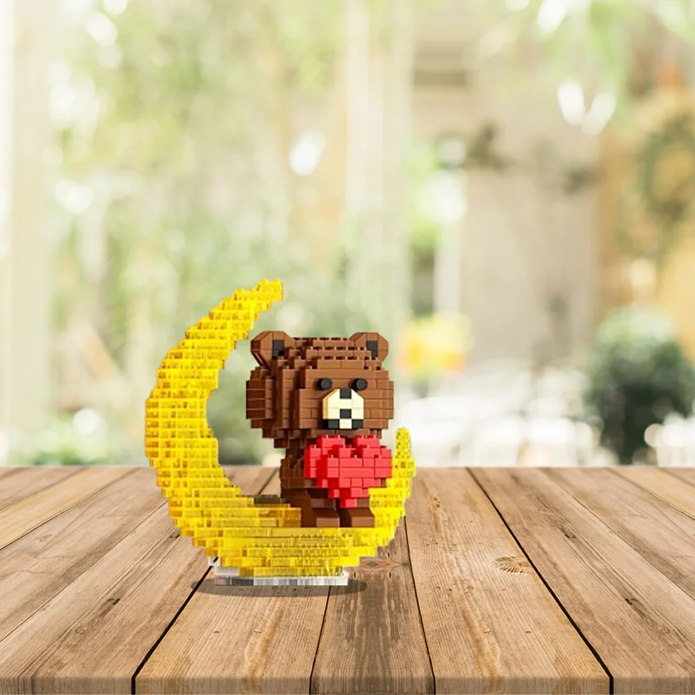 Cute Bear Light-Up Building Blocks - The Perfect Educational Birthday Gift for Friends!(NO base)
