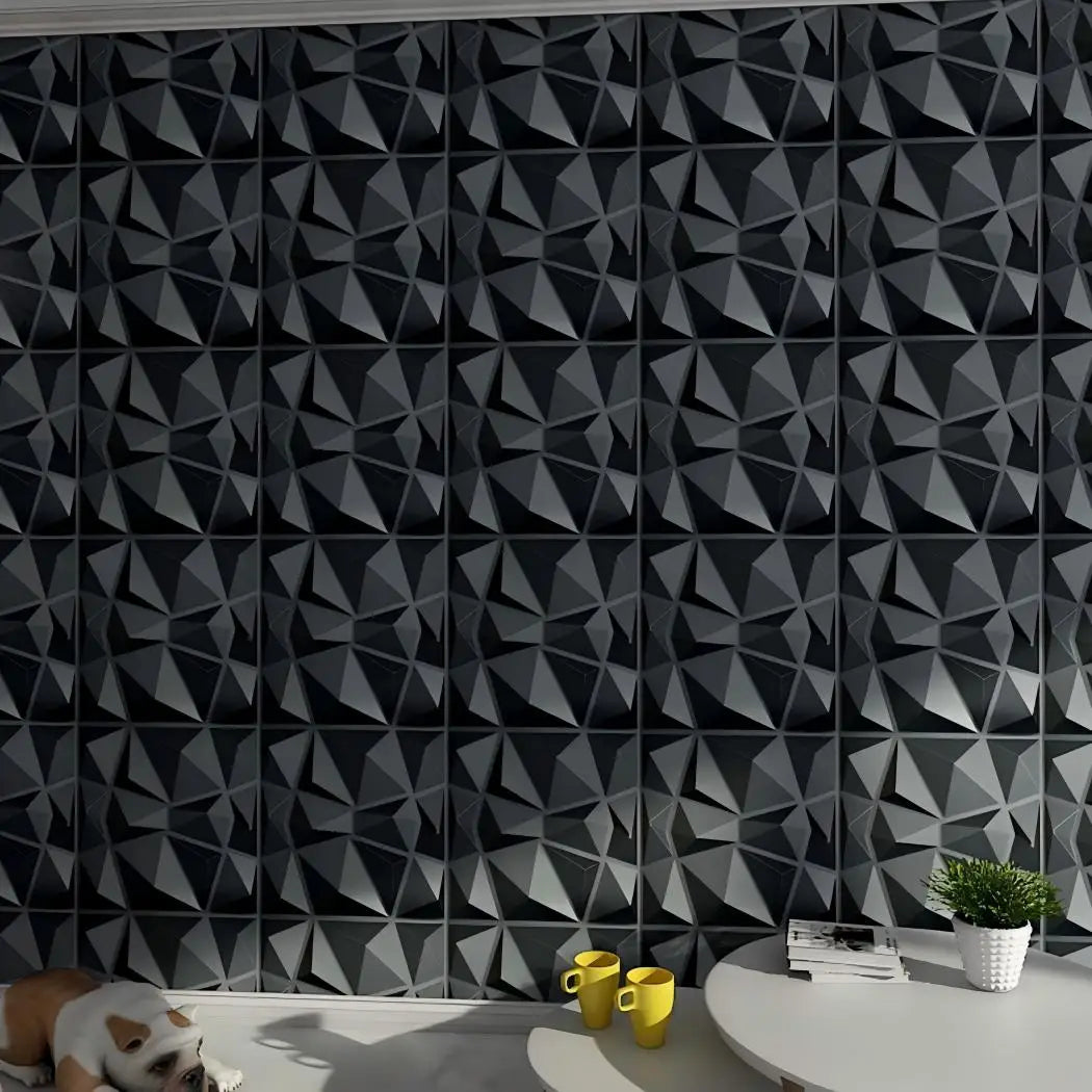 20PCS 3D Wall Panels 30x30cm Indoor Wall Decoration for Living Room Bedroom Hotel Office Mural Tile-Panel-Mold 3D Wall Sticker