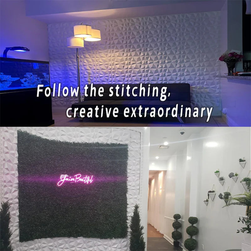 20PCS 3D Wall Panels 30x30cm Indoor Wall Decoration for Living Room Bedroom Hotel Office Mural Tile-Panel-Mold 3D Wall Sticker