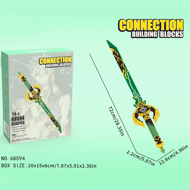 Samurai Sword Building Block Model – DIY Anime Ninja Weapon Toy