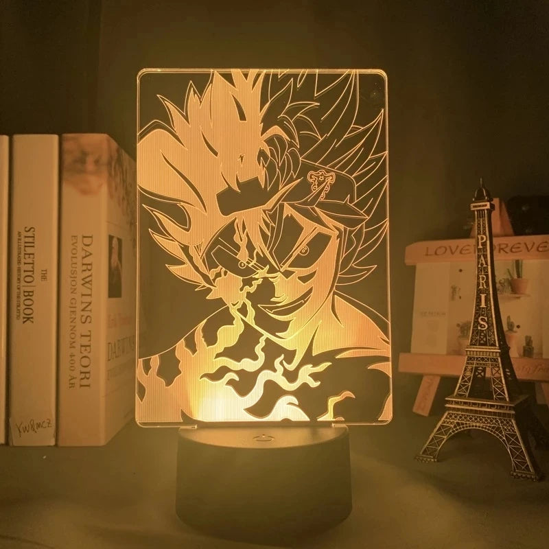 Black Clover 3D LED Night Light | Asta Anime Lamp for Room Decor