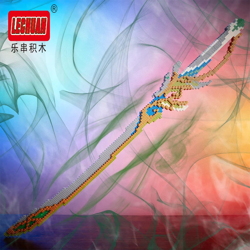 Lechuan Connections Building Blocks Samurai Simulation Sword Micro brick Ninja Knife Weapon Assembly Model Toy Gift for Children