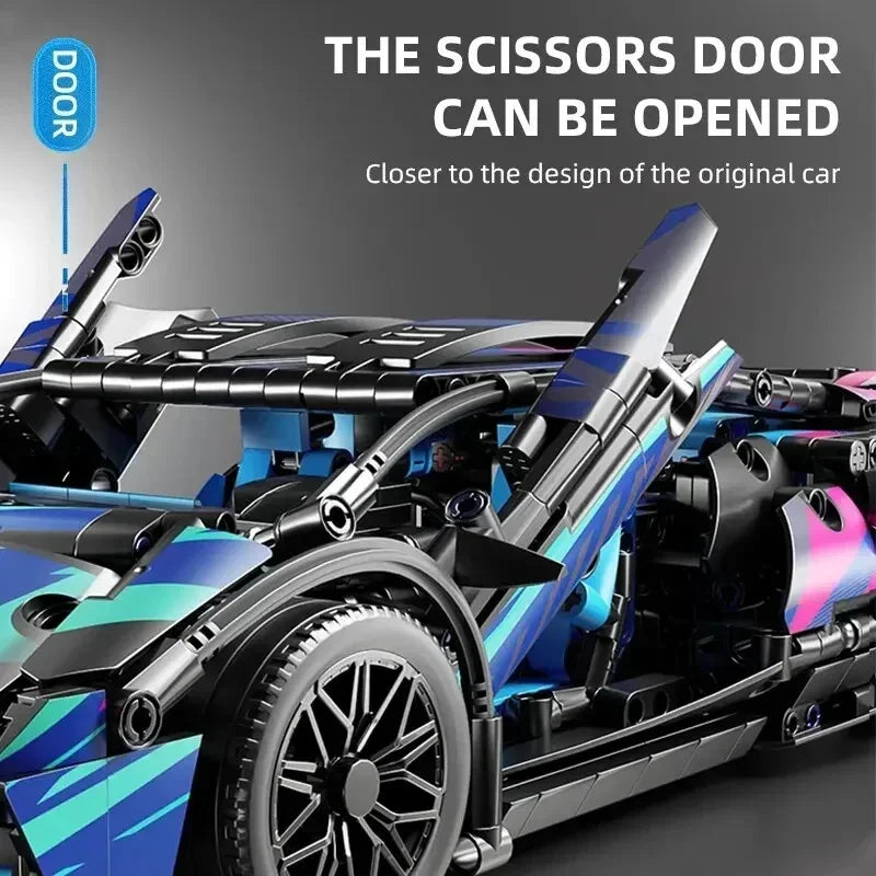 1314Pcs Technical Racing Sport Car 67128 Model Building Blocks Lamborghini Hypercar Racing Car Model Toys Kid Adult Gift