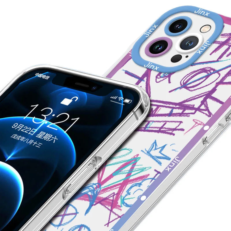 Jinx Graffiti Logo Transparent Phone Case - Soft TPU Cover for iPhone Models