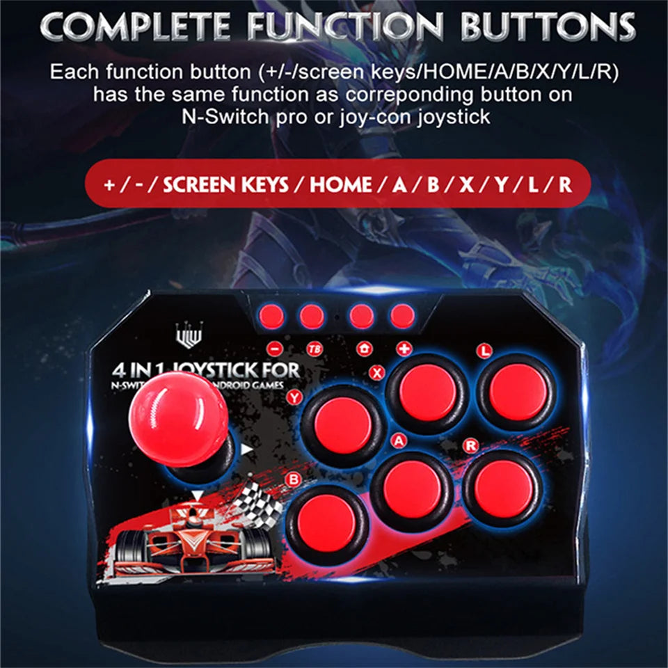 GAMINJA 4-in 1Game Joystick With 3M USB Cable TURBO Games Console Rocker Arcade Station For Nintendo Switch Android TV PS3 PC