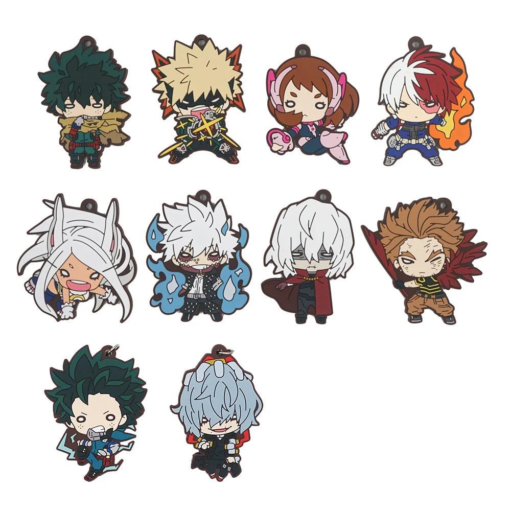 My Hero Academia Rubber Keychain Collection - Deku, Bakugo, Todoroki, Hawks & Dabi - Perfect for MHA Fans! - Rexpect Nerd