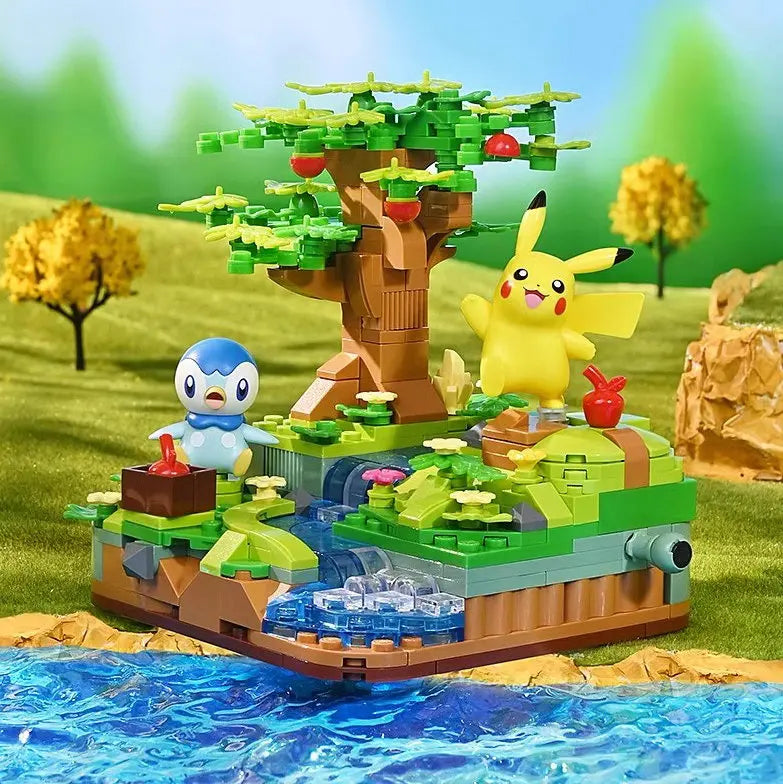 Pokemon Cartoon Pikachu Building Blocks Bulbasaur Toy Children's Assembled Model Pet Elf Kid Children Gift Compatible With Lego