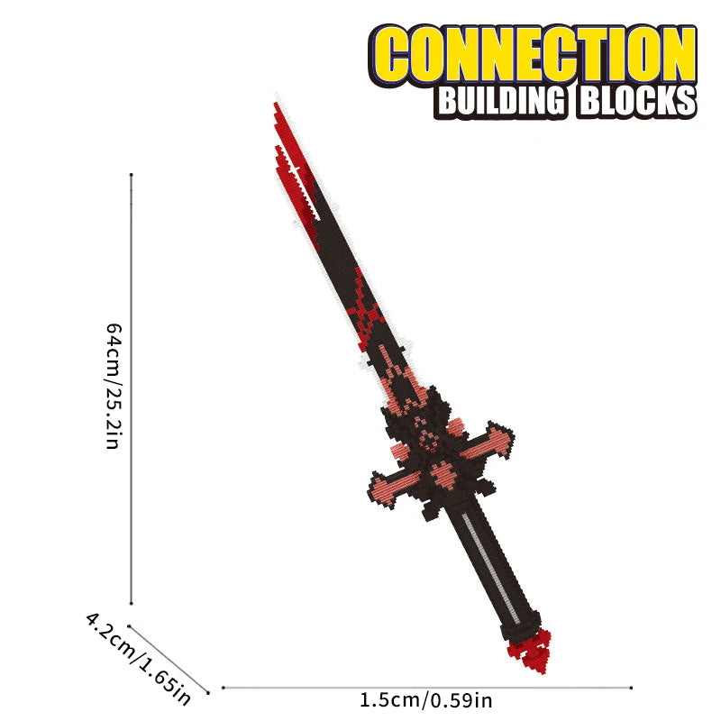711PCS Samurai Sword Building Blocks Game Knife Weapon Model Assembly Bricks Desktop Decoration Children Birthday Gifts Boy Toys