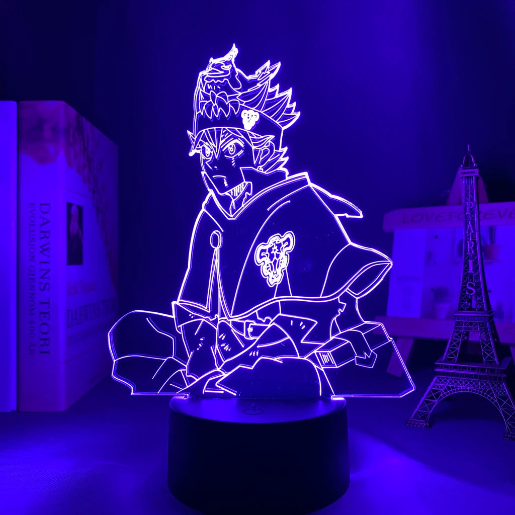 Black Clover 3D LED Night Light | Asta Anime Lamp for Room Decor