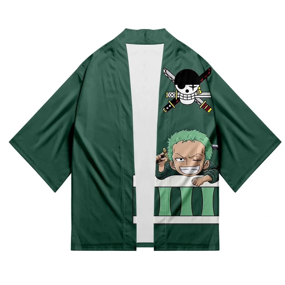 One Piece Cosplay Kimono - Luffy, Zoro, & Ace Cloak Cardigan Robe
