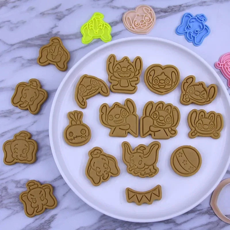 Disney Stitch Cookie Cutter Dumbo Anime Figures Biscuit Mould Bakery Mold Press Stamp Embosser Sugar Kitchen DIY Reusable Model