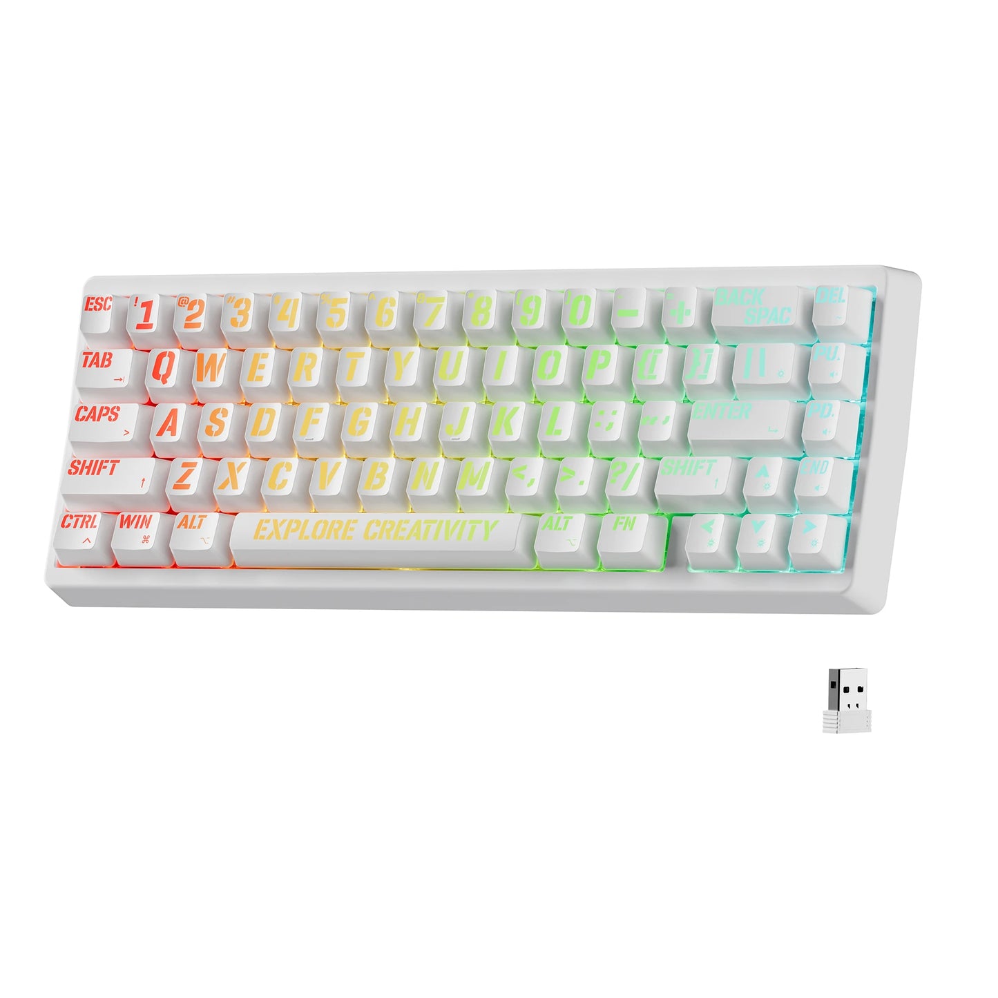 XVX M67 JadeStone 65% Tri-Mode Mechanical Keyboard | Hot-Swappable | IMD Keycaps | RGB Backlight | Gasket Mount
