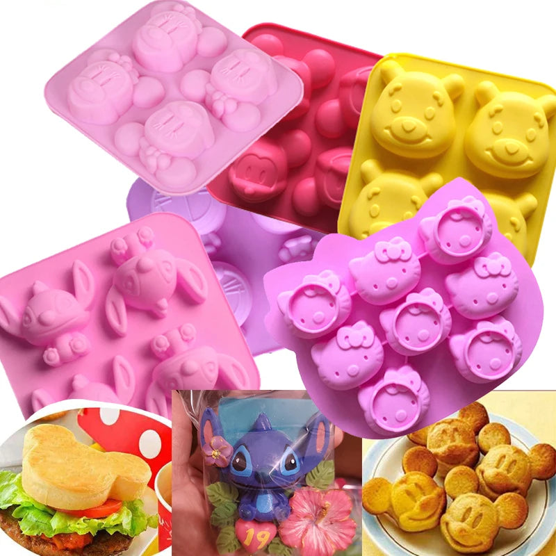 Cartoon Silicone Molds for Baking | Animal Chocolate & Soap Moulds – Stitch, Bear, Duck