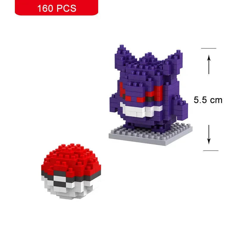 66pcs Pokemon Small Building Nanoblock Cartoon Pikachu Animal Model Education Game Graphics Pokemon Toys For Kids Birthday