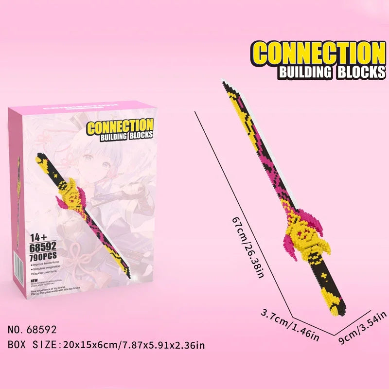 Samurai Sword Building Block Model – DIY Anime Ninja Weapon Toy
