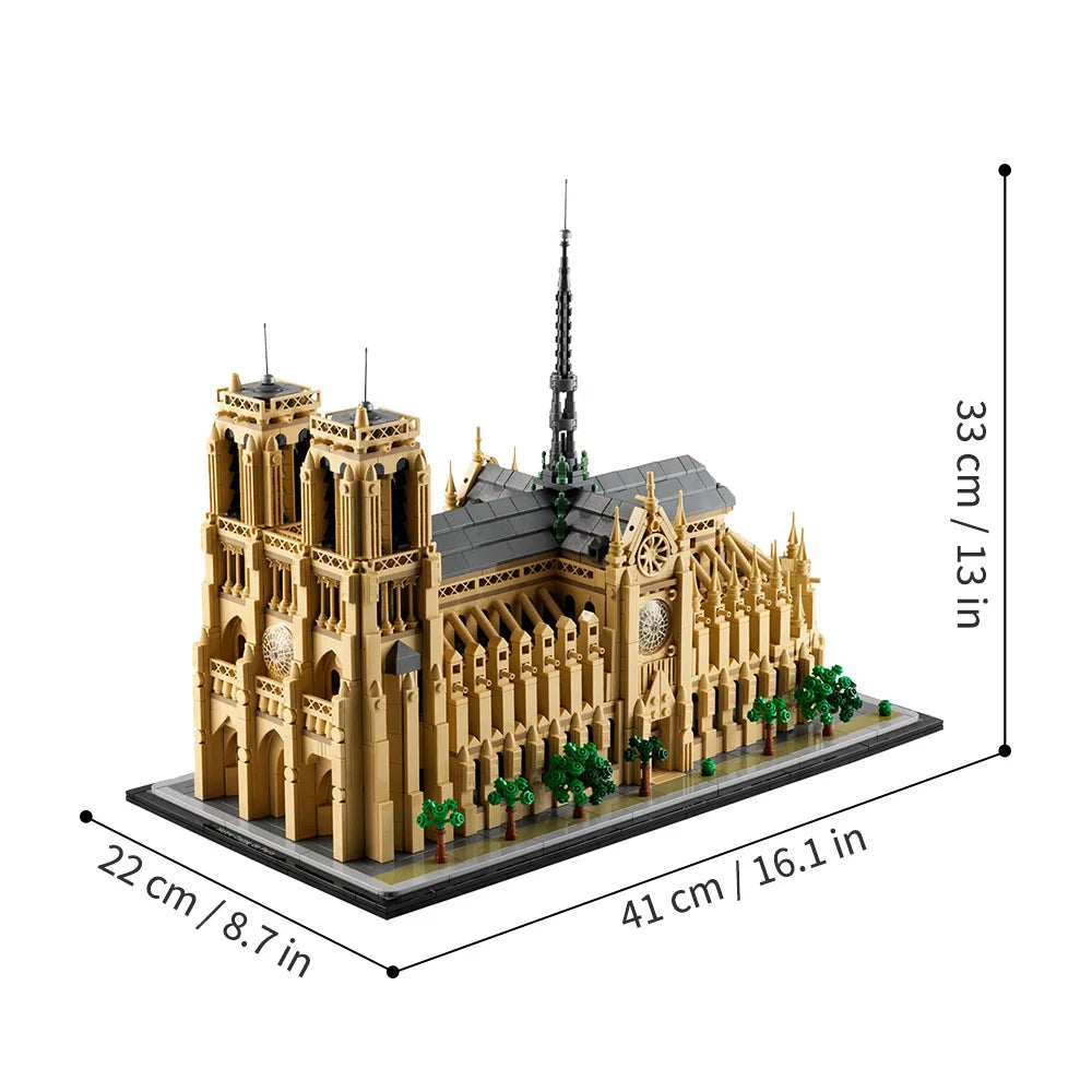 In stock 4383 pcs Notre-Dame de Paris Architectural Model Kit 21061 Collectible Building blocks Set for Adults Gift